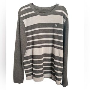 Hurley long sleeve crew neck, striped thermal. Size XL